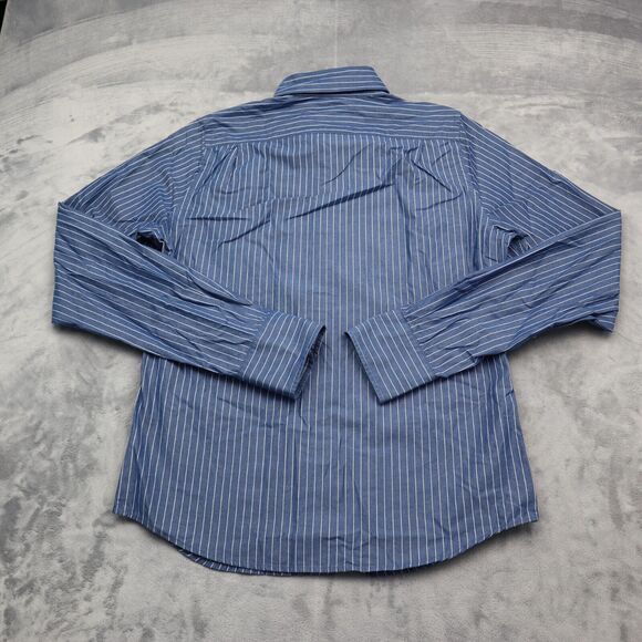 Hollister Button Up Shirt Mens Medium M Blue White Stripes Dress Preppy Work - Picture 12 of 16